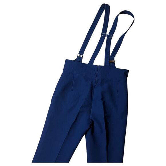 Vintage Feller Hosen Blue Wool Snow Ski Bib Overall Stir Up Pants Size 36 X-Long - Picture 10 of 11